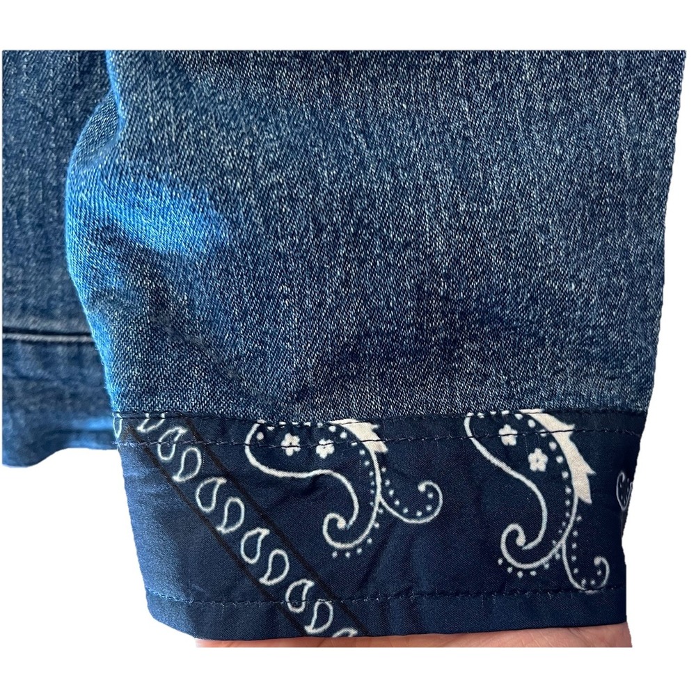 Back in the Saddle Womens Jacket 1X Light Denim Jean Western Cowgirl Kerchief - Picture 6 of 9